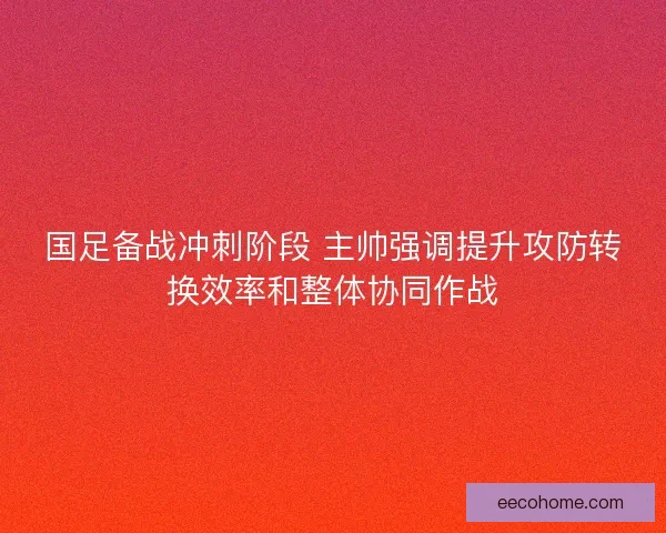 国足备战冲刺阶段 主帅强调提升攻防转换效率和整体协同作战
