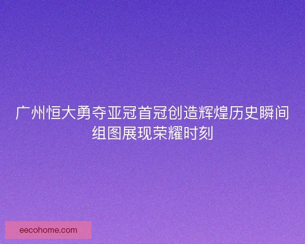 广州恒大勇夺亚冠首冠创造辉煌历史瞬间组图展现荣耀时刻